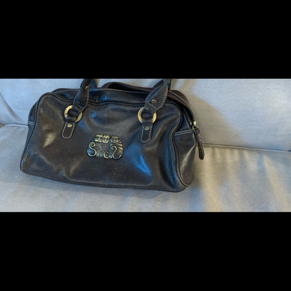 Laurel Burch cat brown leather purse